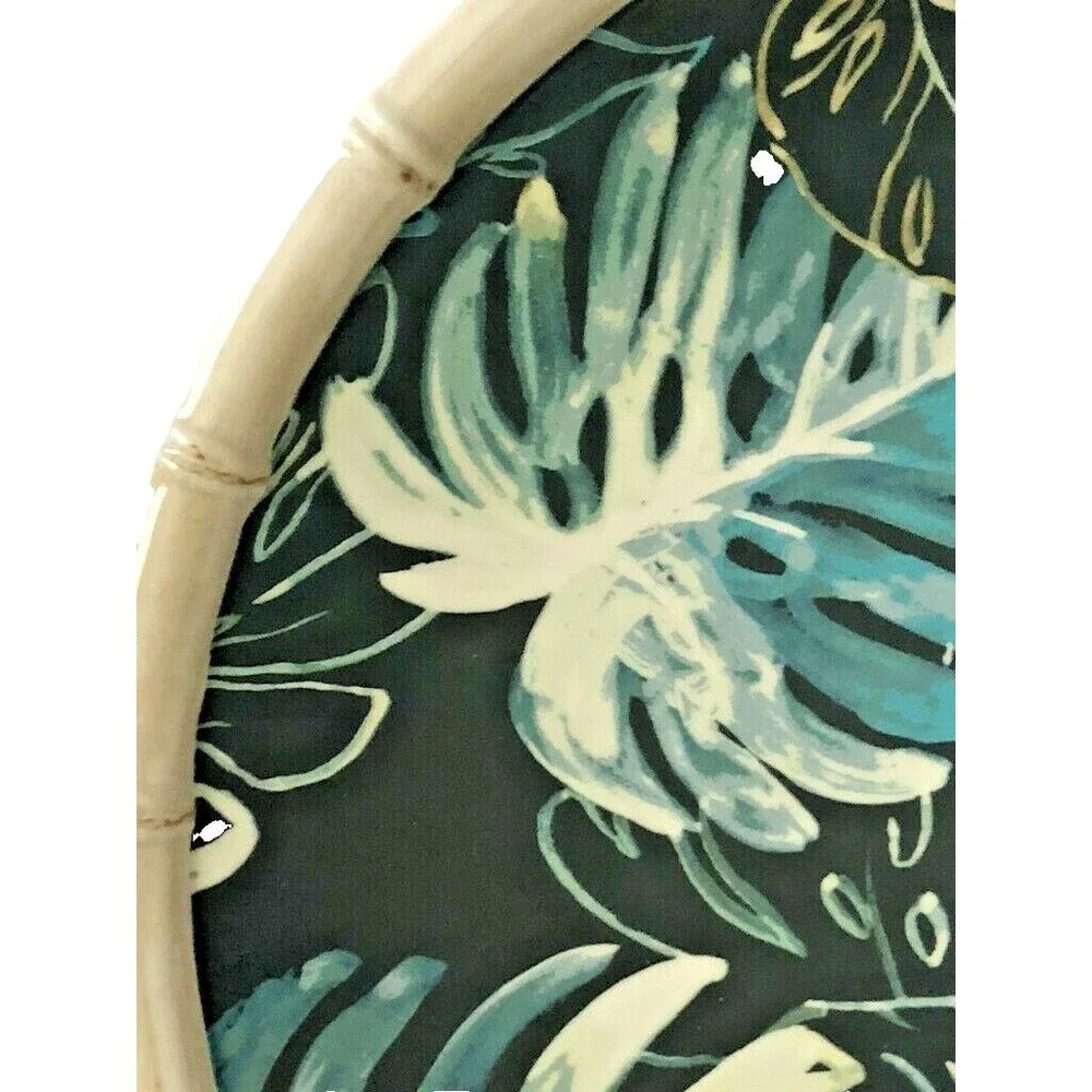 Blue Palm Leaf Melamine 11